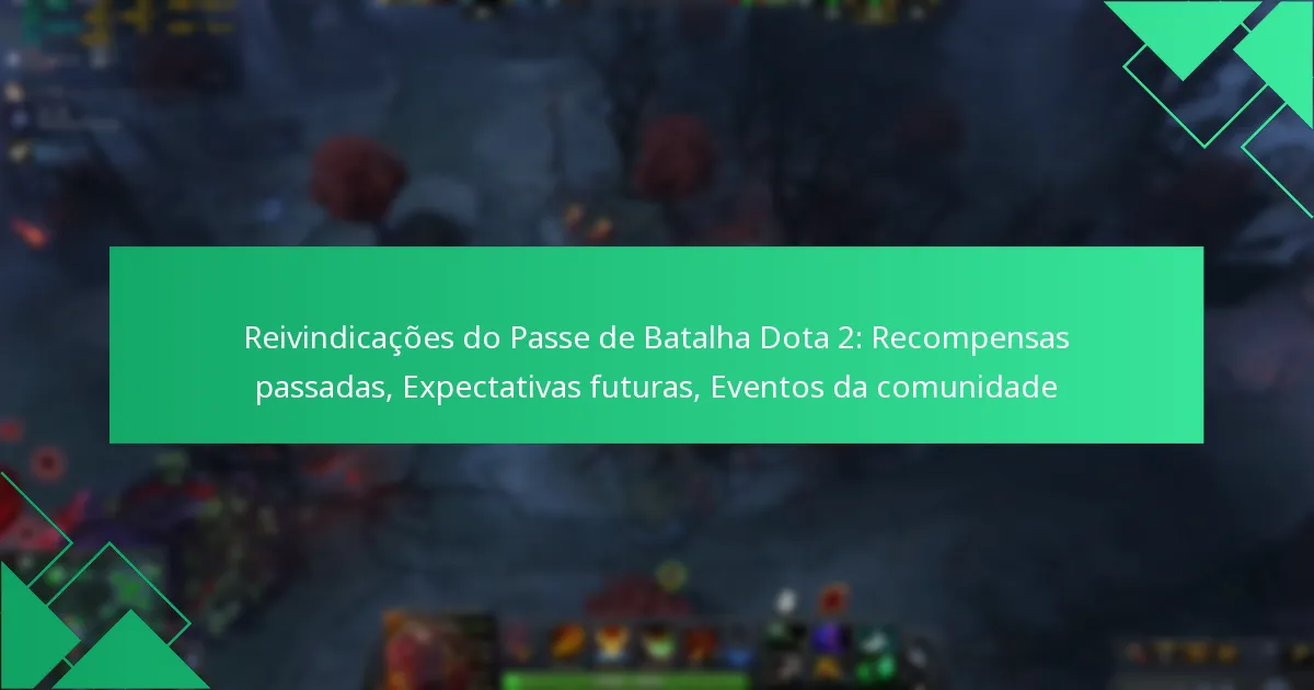 Reivindicações do Passe de Batalha Dota 2: Recompensas passadas, Expectativas futuras, Eventos da comunidade